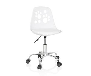 HJH Office 742002 sedia girevole per bambini FANCY I sedia girevole bianca in pelle artificiale che cresce con te in un design vivace