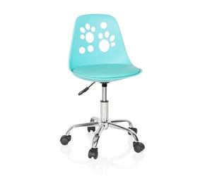 HJH Office 742003 sedia girevole per bambini FANCY I sedia girevole in ecopelle turchese che cresce con te in un design vivace
