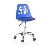 HJH Office 742005 sedia girevole per bambini FANCY I sedia girevole in pelle artificiale blu che cresce con te in un design vivace