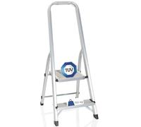 HJH Office 801102 Scala Pieghevole Solid I Scala a gradini in Alluminio con 2 gradini e Barra di Sicurezza, carico Max. 150 kg