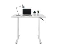 HJH Office 802116 Scrivania Regolabile In Altezza STAND CR 120x60 Telaio in acciaio, Tavolo alto da seduta, per Lavorare Seduto o in Piedi a Casa o in Ufficio, Bianco