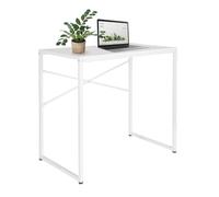 HJH Office 830071 Scrivania bianca EASY UP H I 78x46 cm Scrivania per computer con struttura in metallo, salvaspazio e facile da pulire