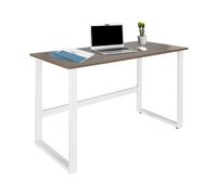 HJH Office 830078 Scrivania 120x60 cm WORKSPACE Light I Scrivania Slimline Noce/Bianco con Struttura in Acciaio