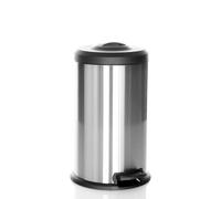 hjh OFFICE cestino per rifiuti CLEAN X acciaio, 40L, cestino per rifiuti a chiusura ermetica, cestino igienico a pedale, argento, 741103