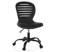 HJH Office da ufficio di design CASLA girevole, forma ergonomica, da scrivania senza braccioli, facile da montare, nera