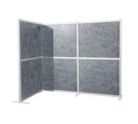 hjh Office Divisorio Acustico FLEXMIUT MODULL, 167 x 192 cm, divisorio fonoassorbente a Forma di L, Protezione dal Rumore e dalla Privacy per Ufficio e casa, Grigio