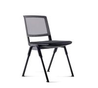 hjh OFFICE Meet WA - Sedia da conferenza con schienale in rete, impilabile e concatenabile, imbottitura stretta, design moderno, colore: Nero