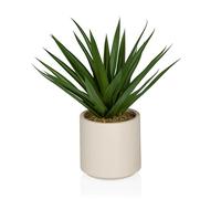 hjh OFFICE Pianta artificiale agave, circa 45 cm, riproduzione realistica, mix di plastica e tessuti di alta qualità, verde e senza manutenzione, ideale per ufficio, soggiorno e decorazione