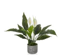 HJH Office Pianta artificiale Spathiphyllum 1 - Sempreverde pianta artificiale circa 60 cm | genuina ingannevole, facile da pulire, inodore e decorativa