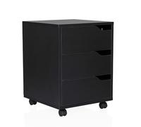 hjh OFFICE piedistallo mobile ORGANISER I spazioso mobile laterale con cassetti e rotelle, nero