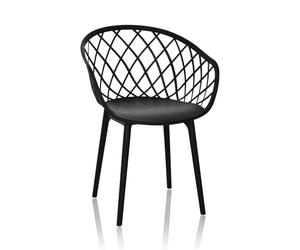 HJH Office sedia a guscio resistente alle intemperie BEGIO B sedia in plastica per interni ed esterni per giardino, patio o sala da pranzo, nero