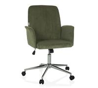 HJH Office Sedia da home office imbottita con effetto corda SOLAO CORD Sedia da scrivania girevole con ruote regolabile in altezza, Verde scuro