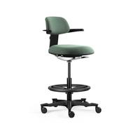 hjh OFFICE Sedia da lavoro ergonomica TOP Work 40 - Sedia con schienale regolabile in altezza, inclinazione del sedile regolabile e profondità del sedile, anello regolabile in altezza, verde