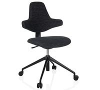 HJH Office sedia da ufficio di design, poltrona ergonomica PALIANO con schienale flessibile a croce e regolazione dell'altezza del sedile, nero