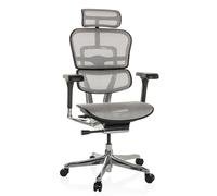 HJH Office sedia da ufficio ergonomica ERGOHUMAN GEN2 design originale, utilizzabile 24 ore su 24, sedia da ufficio con supporto lombare flessibile, rete grigio chiaro