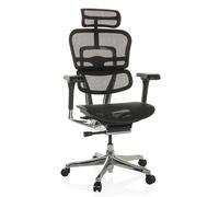 HJH Office sedia da ufficio ergonomica ERGOHUMAN GEN2 Design originale, sedia da ufficio con supporto lombare flessibile, rete Negro