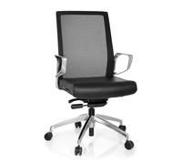 HJH Office Sedia da ufficio professionale PROVIDER NET Similpelle Nero
