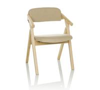 HJH Office Sedia pieghevole imbottita SCANDIO Sedia per visitatori Sedia pieghevole in legno pieghevole, caricabile fino a 120 kg, Beige, 729443