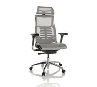 hjh OFFICE Sedia professionale per ufficio POFIT GEN2 Mesh Sedia ergonomica girevole con supporto lombare flessibile, Grigio chiaro, 652287