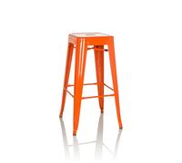 hjh OFFICE Sgabello Bar VANTAGGIO High Metallo Arancione, Sgabello Industriale Alto, impilabile, 645080