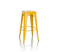 hjh OFFICE Sgabello Bar VANTAGGIO High Metallo Giallo, Sgabello Industriale Alto, impilabile, 645081