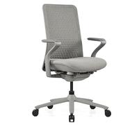 hjh OFFICE VERVIO Sedia da ufficio dal design ergonomico con supporto lordosi e regolazione della profondità della seduta, in rete traspirante, colore grigio