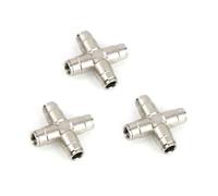 HJHLYJQBF Connettore di Compressione in Rame placcata per Il Sistema di Nebbia 3/8 '' (9,52 mm), 9,52 mm sede a Doppio Spray Dritto Four interfaces 10 Pezzi