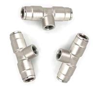 HJHLYJQBF Connettore di Compressione in Rame placcata per Il Sistema di Nebbia 3/8 '' (9,52 mm), 9,52 mm sede a Doppio Spray Dritto 1/8 Inner Wire + 2 interfaces 10 Pezzi