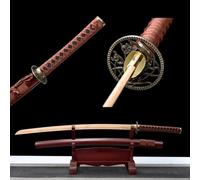 HJHUUA Katana in bambù Naturale,bokken Fatto a Mano con Fodero in Legno,Spade da Samurai in Legno per Pratica di Kendo,Esposizione,Cosplay,Oggetti di Scena,Regali - 103 cm