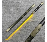 HJHUUA Spada Laser da 100 cm,Bokken Fatto a Mano con Striscia Luminosa,Spada da Samurai in Legno,Katana in bambù per Cosplay,Feste,Allenamento di Kendo,Regalo