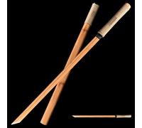 HJHUUA Spade dritte Fatte a Mano in Legno•Realizzate in Materiale di bambù Naturale•Katana in Legno da 100 cm per Decorazioni,Cosplay,Arti Marziali,Kendo,Allenamento,Regali