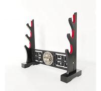 HJHUUA Stand di Armi in Legno con Velluto Imbottito,Portapacchi per Spada Samurai,Design Classico di Incisione a cavità,Supporto per Katana Fatto a Mano