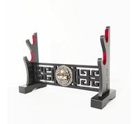 HJHUUA Stand di Armi in Legno con Velluto Imbottito,Portapacchi per Spada Samurai,Design Classico di Incisione a cavità,Supporto per Katana Fatto a Mano