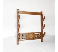 HJHUUA Supporto per Il Display in Legno,Design a Motivi Vuoti,Porta Armi Fatti a Mano,Supporto per Spada da Parete Katana wakizashi Tanto