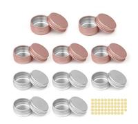 HJIAMA 10 Pezzi Lattine di Alluminio, 10 ml Scatolette Con Vite Filettata, Sigillo Integrato, Etichetta, Contenitori per Conservare Gioielli, Cosmetici