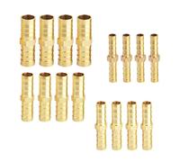 HJIAMA 12 Pezzi Portagomma Ottone Raccordo, Raccordo Filettato in Ottone, Gamma Interfacce 6mm/8mm/10mm/12mm, Riduttore in Ottone, per Collegamento e Riparazione Tubi