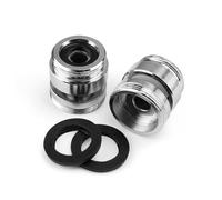 HJIAMA 2 Pezzi Adattatore per Rubinetto, Adattatore Rubinetto Rotazione 360°, Filettatura Esterna M22 a M24, con Guarnizione Gomma, Raccordo Tubo Acqua per Cucina, Bagno, Lavandino