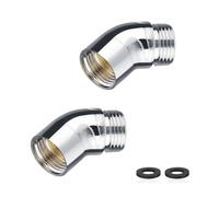 HJIAMA 2 Pezzi Connettore per Soffione Girevole, G 1/2 Adattatore Soffione Doccia Fisso Angolo 135°, Raccordo a Gomito per Doccetta, per Bagno