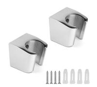HJIAMA 2 Pezzi Gancio Doccia Soffione, Supporto per Soffione Doccia con Viti, Argento Supporto Doccia Muro, Supporto per Doccia, per Posizionare Soffioni Aste Doccia Bagni