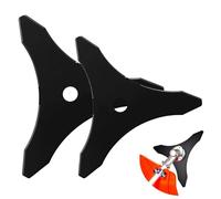HJIAMA 2 Pezzi Lama per Decespugliatore, 3 Denti Lama in Acciaio al Manganese, Diametro Foro 25,4 mm, Leggero e Sottile, Ideale per Erbacce e Prati (Non Adatto per Rami Duri)