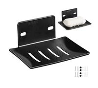 HJIAMA 2 Pezzi Porta Saponetta Solida da Bagno, Acciaio Inossidabile Portasapone Bagno, Vasca Curva, con Griglia Scarico, Processo Galvanico, Porta Saponetta per Cucina Doccia Lavabo (117 x 45 mm)