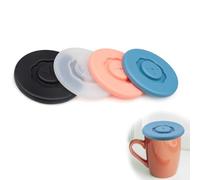 HJIAMA 4 Pezzi Coperchio Silicone, Coperchio Riutilizzabile per Lattina con Fori Croce, Coperchi Elastici per Alimenti, per Tazze Vetro, Tazze Caffè, Tazze D'acqua