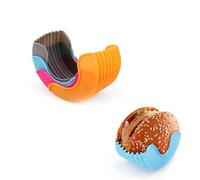 HJIAMA 4 Pezzi Porta Hamburger, Scatola per Hamburger, Design Pieghevole, Non Facile da Attaccare, Non Facile da Deformare, Porta Hamburger Silicone, Adatto per Conservare Hamburger, Pane