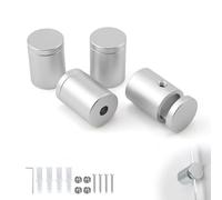 HJIAMA 4 Pezzi Reggimensola Vetro, Reggi Specchio con Accessori Montaggio, Fermagli per Specchi, non Facilmente Deformabile, per Spessore 6 mm, per Specchi Parete in Vetro