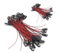 HJIAMA 40 Pezzi Connettore Batteria 9v, Clip per Batteria 9v, Cavi di Collegamento con Cavo 150 mm, Plastica Tipo I e Pelle Tipo I, Clip Batteria per Piccoli Dispositivi