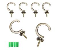 HJIAMA Ferma Tende, 6 Pezzi Metallo Ganci, Elegante Retrò Fermatenda per Tende Lunghe Fino Pavimento, Con Perline, Ganci Fissi per Letto