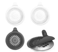 HJIAMA Raccogli Capelli Doccia, 4 Pezzi Filtro Doccia Capelli, Ventosa Filtro Scarico Lavandino, Anti Intasamento, Sifone in Silicone, Filtro per Lavandino, per Bagno, Cucina