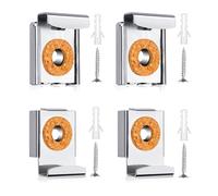 HJIAMA Reggi Specchio, 4 Pezzi in Acciaio Inox Ganci per Specchio a Muro, Molla Supporto Specchio, Quadrato Gancio Porta Specchio, con Viti e Tubo Espansione, per Fissaggio Specchi Spessore 4-6 mm
