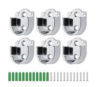 HJIAMA Supporto Asta Armadio, 6 Pezzi Supporto Asta per Guardaroba, 25 mm in Lega di Zinco Sostegni per Armadi con Viti per Tubo di Espansione per Bagno, Supporto per Armadio Camera da Letto