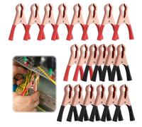 HJJMN 20Pezzi Rosse Nere Pinze a Coccodrillo, 50A Morsetti Caricabatteria Isolate, Clip di Batteria di Auto con Guaina Isolante per Cavo di Avviamento Progetti Tester di Tensione
